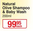   Oh-Lief Natural Olive Shampoo & Baby Wash-200ml Each