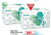 Pampers Aqua Pure Wipes Value Pack (3 x 48 Wipes)-Per Pack