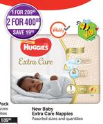 Huggies New Baby Extra Care Nappies (Assorted Sizes & Quantities)-For 1