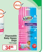 Baby Things Disposable Baby Nappy Bags-150 Bags Pack