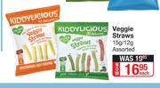Kiddilicious Veggie Straws Assorted-15g/12g Each