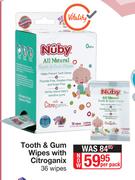 Nuby Tooth & Gum Wipes With Citroganix (36 Wipes)-Per Pack