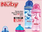 Nuby Thirsty Kids Flip It Boost Cup (Boys Or Girls)-360ml Each