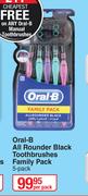 Oral-B All Rounder Black Toothbrushes Family Pack-5 Per Pack