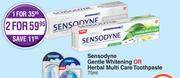 Sensodyne Gentle Whitening Or Herbal Multi Care Toothpaste-For 2 x 75ml  