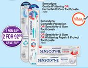 Sensodyne Complete Protection Or Sensitivity & Gum Toothbrush Soft-For 2