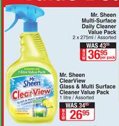 Mr. Sheen ClearView Glass & Multi Surface Cleaner Value Pack (Assorted)-1Ltr