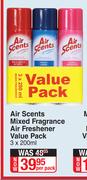 Air Scents Mixed Fragrance Value Pack-3 x 200ml Per Pack