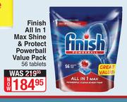 Finish All In 1 Max Shine & Protect Powerball Value Pack-56 Tablets Per Pack