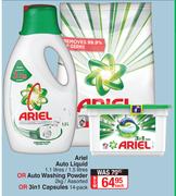 Ariel Auto Liquid 1.1Ltr/1.5Ltr Or Auto Washing Powder 2kg Or 3In1 Capsules 14 Pack-Each