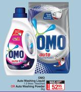 Omo Auto Washing Liquid 1.5Ltr/ Assorted Or Auto Washing Powder 2kg-Each