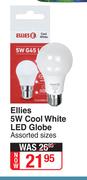 Ellies 5W Cool White LED Globe (Assorted Sizes)
