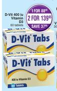 D-Vit 400 iu Vitamin D3-For 1 x 60 Tablets