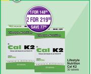 Lifestyle Nutrition Cal K2 30 Tablets-For 2