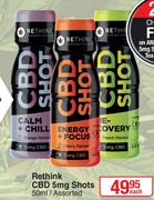Rethink CBD 5mg Shots Assorted-50ml Each