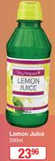 Tony Ferguson Lemon Juice-500ml