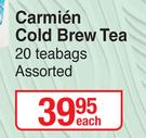 Carmien Cold Brew Tea 20 Teabags Assorted-Each