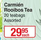 Carmien Rooibos Tea 20 Teabags Assorted-Each