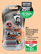 Bic Flex5 5 Blade Hybrid Men's Razor Kit-Per Pack