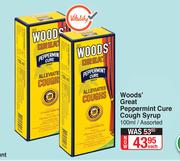 Woods Great Peppermint Cure Cough Syrup (Assorted)-100ml Each