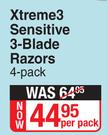 Schick Xtreme3 Sensitive 3 Blade Razors 4 Pack-Per Pack