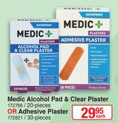 Medic Alcohol Pad & Clear Plaster 20 Pieces Or Adhesive Plaster 30 Pieces-Each