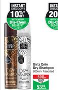 Girlz Only Dry Shampoo Assorted-200ml Each