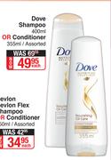 Dove Shampoo 400ml Or Conditioner 355ml Assorted-Each