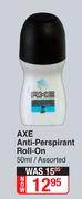 Axe Anti Perspirant Roll On Assorted-50ml