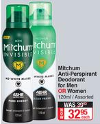 Mitchum Anti Perspirant Deodorant For Men Or Women Assorted-120ml Each