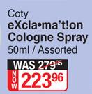 Coty Exclamation Cologne Spray Assorted-50ml