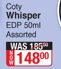 Coty Whisper EDP Assorted-50ml 