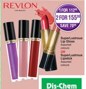 Revlon Super Lustrous Lip Gloss Assorted Colours Or Super Lustrous Lipstick Assorted Colours-For 1