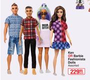 Ken Or Barbie Fashionista Dolls Assorted-Each