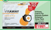 VirAway Cold & Flu Immune System Enhancer Value Pack-120 Capsules Per Pack