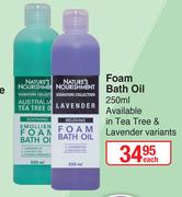 Nature's Nourishment Foam Bath Oil-250ml Each