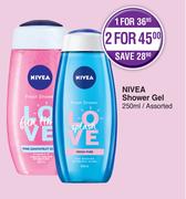 Nivea Shower Gel (Assorted)-For 1 x 250ml
