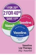 Vaseline Lip Therapy (Assorted)-For 2 x 20g 