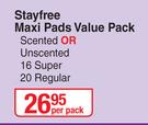 Stayfree Maxi Pads Value Pack-Per Pack