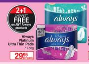 Always Platinum Ultra Thin Pads (Long)-7 Per Pack
