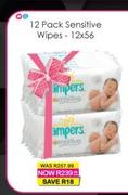 Pampers 12 Pack Sensitive Wipes-12 x 56