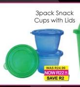 Leo 3 Pack Snack Cups With Lids