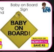 Leo Baby On Board Sign