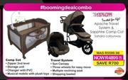 Titanium Baby Apache Travel System & Sapphire Camp Cot Sahara Colourway-Each