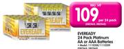 Eveready 24 Pack Platinum AA Or AAA Batteries 1110208/1110209-Per 24's pack Each