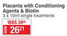 Nu Hair Treatments Placenta With Conditioning Agents & Biotin 3x10ml (Single Treatments)
