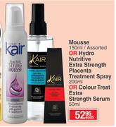 Kair Styling Mousse 150ml Or Hydro Nutritive Extra Strength Placenta Treatment Spray 200ml