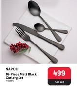 Napoli 16-Piece Matt Black Cutlery Set 461384-Per Set