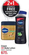 Vaseline Cream Or Body Lotion-400ml Each