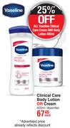 Vaseline Clinical Care Body Lotion Or Cream-400ml Each